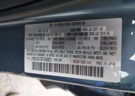 2015 Mazda Cx-5 Grand Touring z USA, uszkodzony, nr VIN JM3KE4DY9F0459531